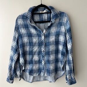 Bella Dahl Flannel Checkered Button Up Blouse